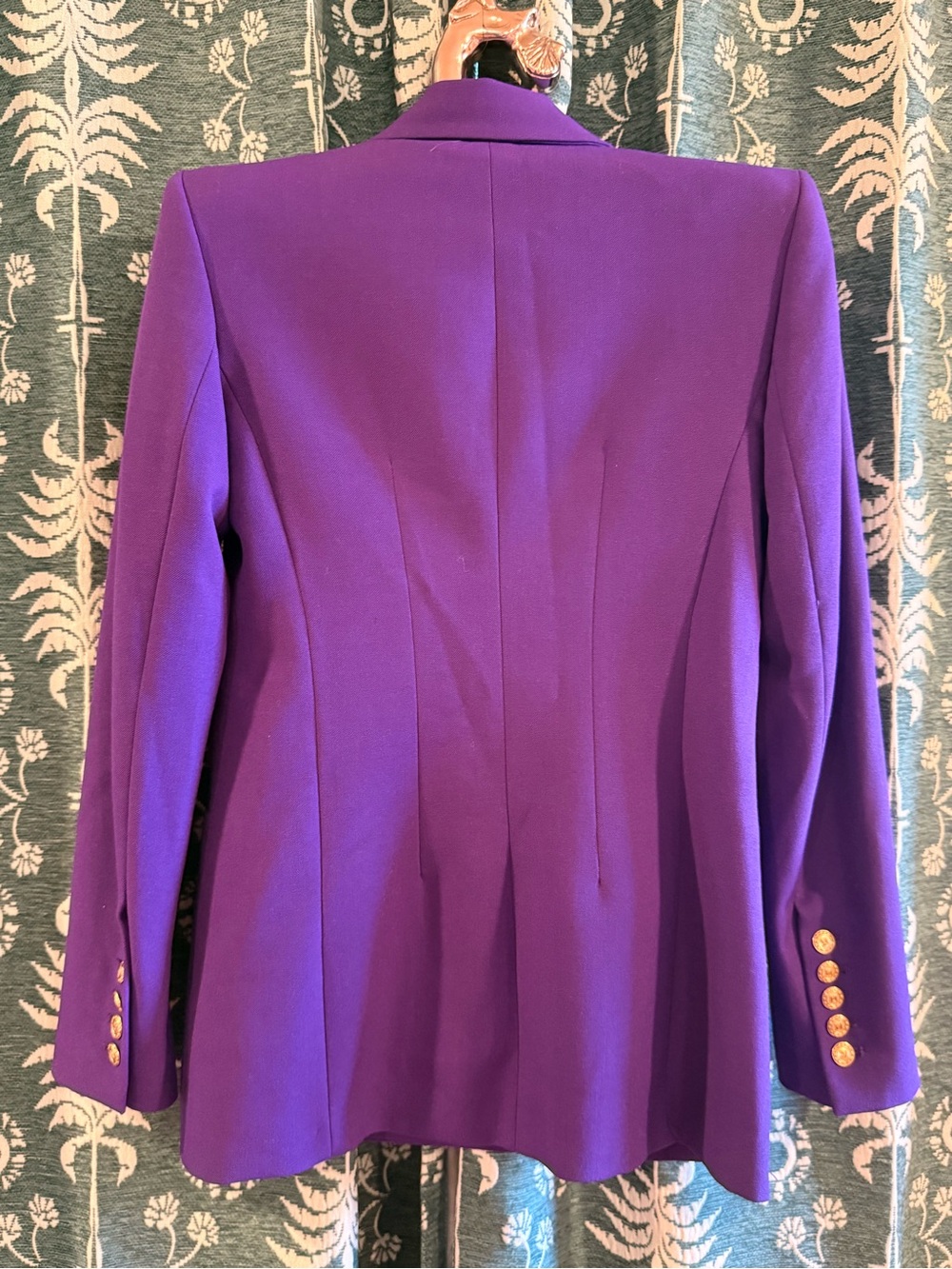 ZARA Purple Double-Breasted Blazer Gold Buttons Sz XS - Picture 14 of 14